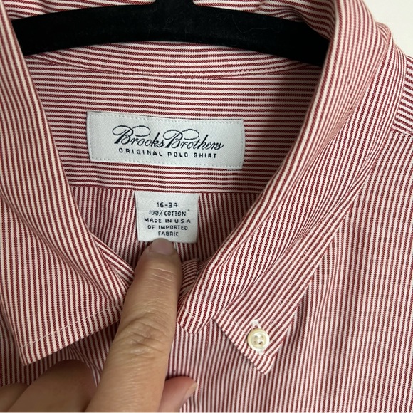 BROOKS BROTHERS Striped Long Sleeve 100% Cotton Button-up Dress Shirt Sz: 16-34 - Picture 6 of 6